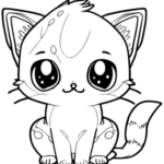 Adorable Kitty Cat Coloring Page  Free Printable Coloring Pages