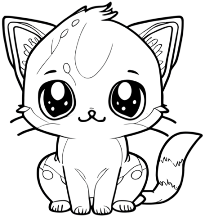 Adorable Kitty Cat coloring page  Free Printable Coloring Pages