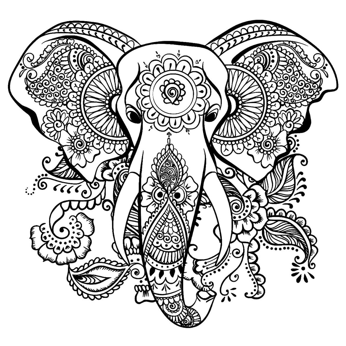 Adult-themed Elephant Coloring Pages