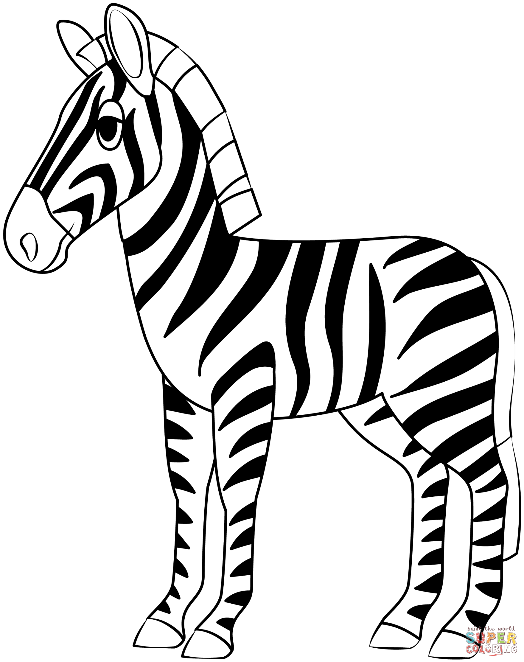 Ausmalbild: Zebra  Ausmalbilder kostenlos zum ausdrucken