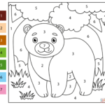 Bear Color By Number  Free Printable Coloring Pages