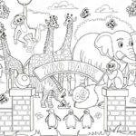 Big Coloring Book With Zoo Animals. Zoo Animals Set