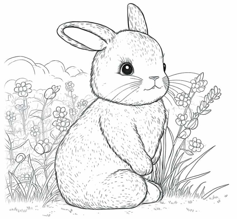 Bunny Coloring Pages -  New Rabbit Coloring Sheets