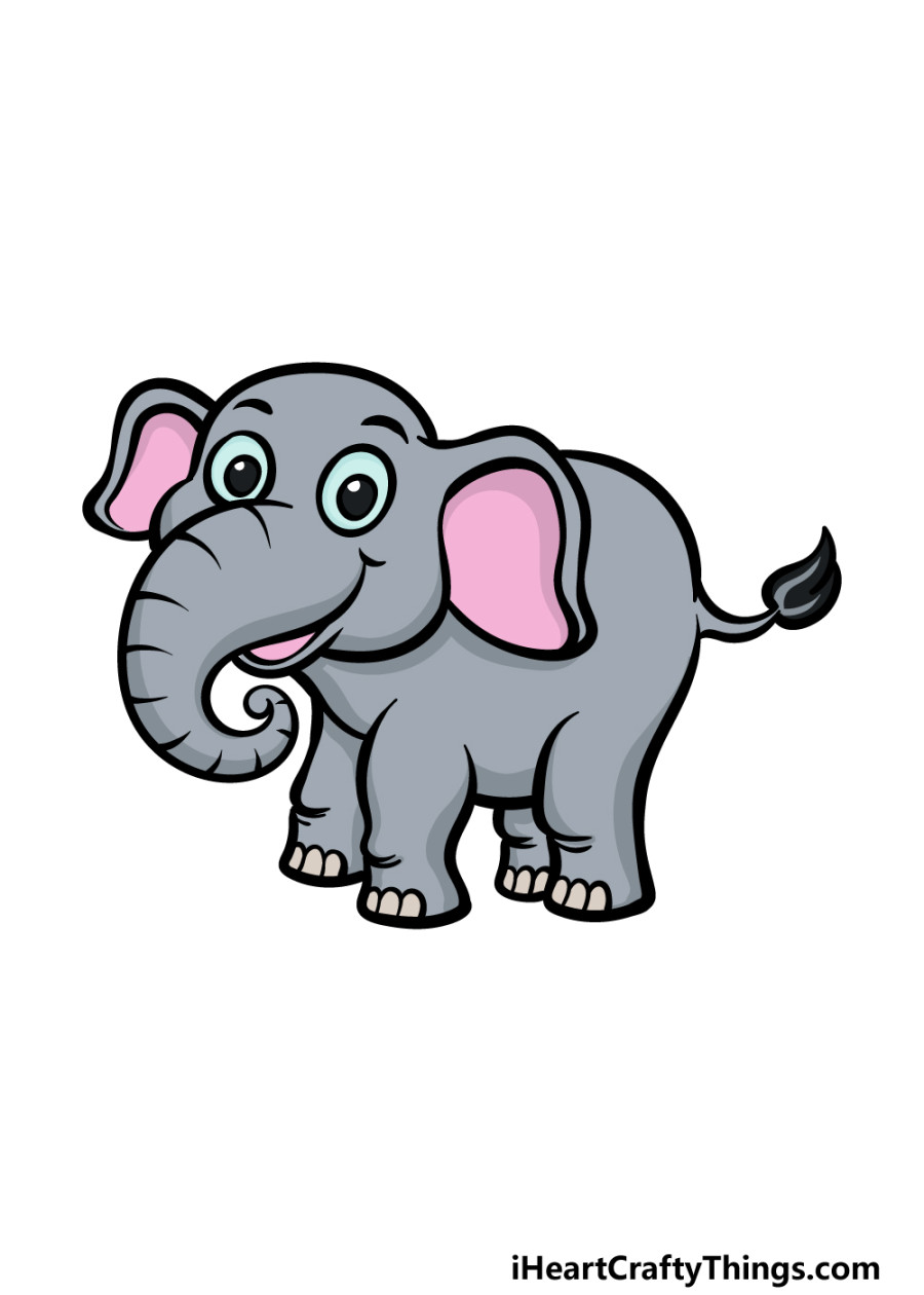 Cartoon Elephant Drawing - How To Draw A Cartoon Elephant Step By Step