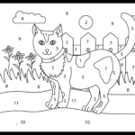 Cat Color By Number  Free Printable Coloring Pages