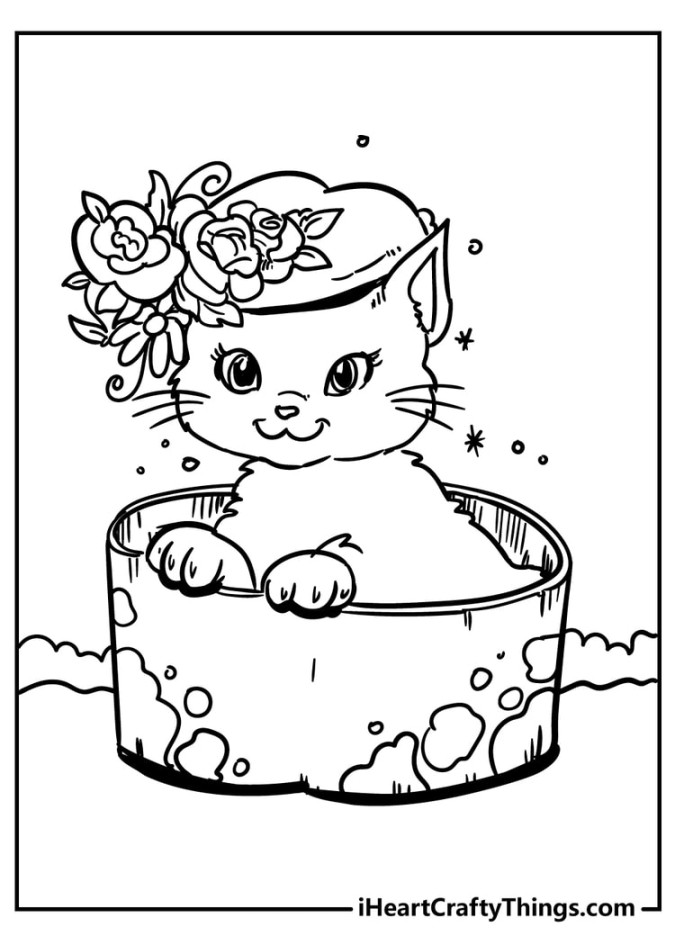 Cat Coloring Pages (% Free Printables)