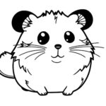 Coloring Page Outline Of Cartoon Cute Little Hamster