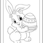 Cute Easter Bunny Coloring Page  Print It Free