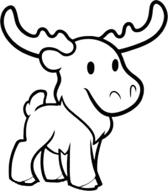 Cute Moose Coloring Page - Download & Print Online Coloring Pages