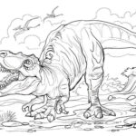 Dinosaur Coloring Stock Illustrations – , Dinosaur Coloring