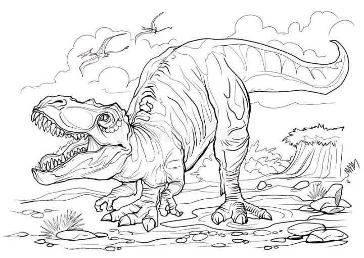 Dinosaur Coloring Stock Illustrations – , Dinosaur Coloring