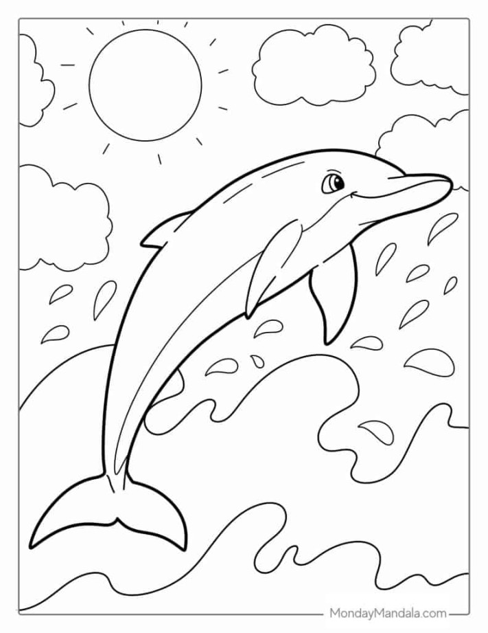 Dolphin Coloring Pages (Free PDF Printables)