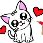 DRAWING AND COLORING A CUTE CAT EASY STEP BY STEP