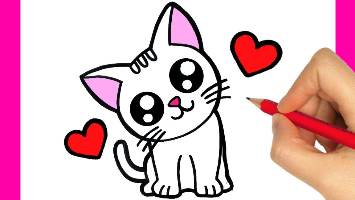 DRAWING AND COLORING A CUTE CAT EASY STEP BY STEP