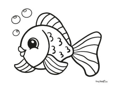 Fish Coloring Pages -  Printable Sheets - Easy Peasy and Fun