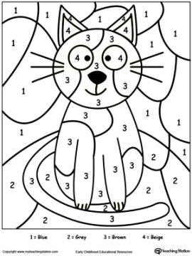 FREE* Color By Number Cat  MyTeachingStation