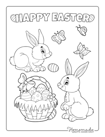 Free Printable Easter Bunny Coloring Pages for Kids & Adults