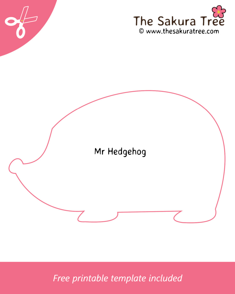 Free Printable Hedgehog Template • The Sakura Tree PRINTABLES