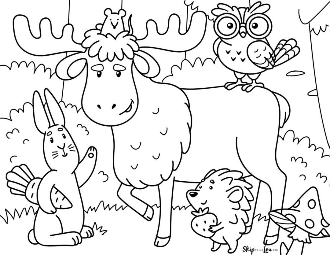 Free Printable Moose Coloring Pages  Skip To My Lou