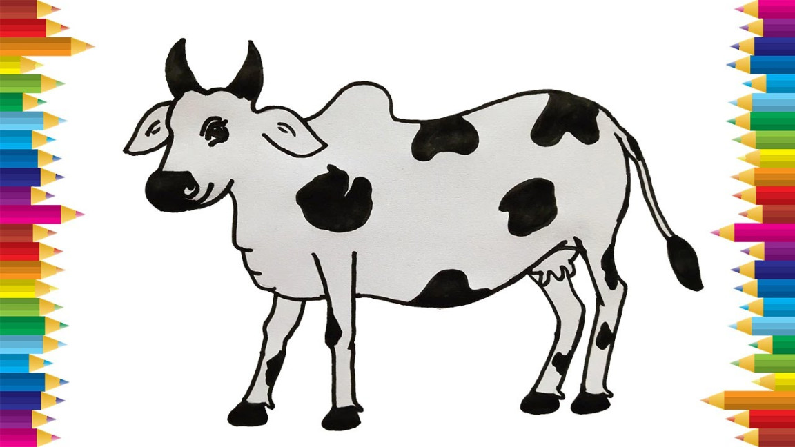 How to draw a Cow easy step by step  Cow drawing