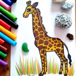 HOW TO DRAW A Giraffe – Drawing For Kids – Coloring With Markers