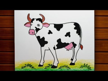 How to Draw Cow Step by Step for Beginners  Cow Drawing Colour  Cow  Drawing Easy..