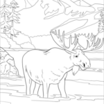 Moose Coloring Page  Free Printable Coloring Pages