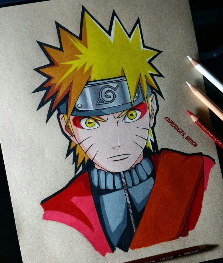 My Drawing of Naruto in Sage Mode - Color Pencils  Cartoon Amino