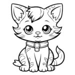 Premium Vector  A Cartoon Cat Coloring Page For Kids