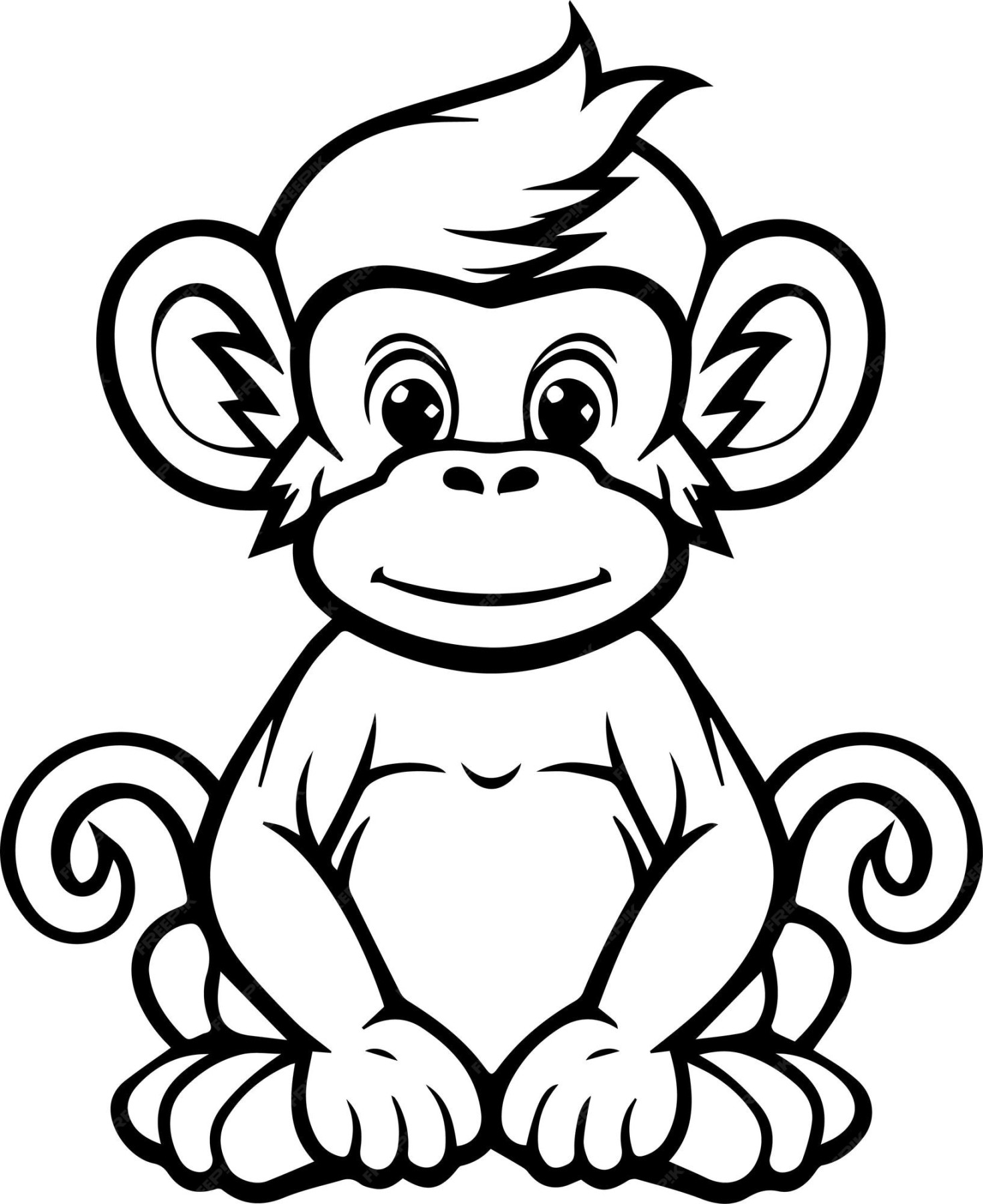 Premium Vector  A monkey colouring pages for kids vector illustration