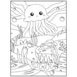 Printable Ocean Animals Coloring Pages For Kids  Vector Art