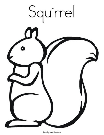 Squirrel Coloring Page - Twisty Noodle