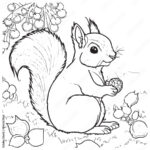 Squirrel Outline Vector Illustration